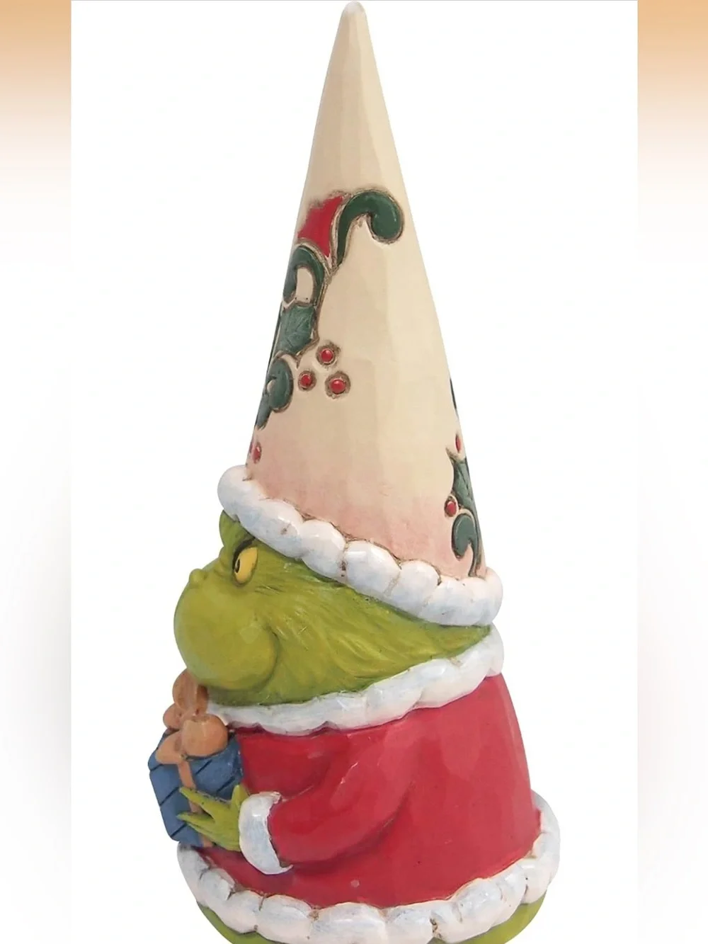 NIB Jim Shore Dr. Seuss The Grinch $45 Gnome Holding a Gift Figurine, 5.5 Inch